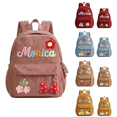 Custom Embroidery Backpack Personalized Backpack for Girls Boys with 3D Name Embroidery Personalized Toddler Backpacks Gifts (Design Style 1)