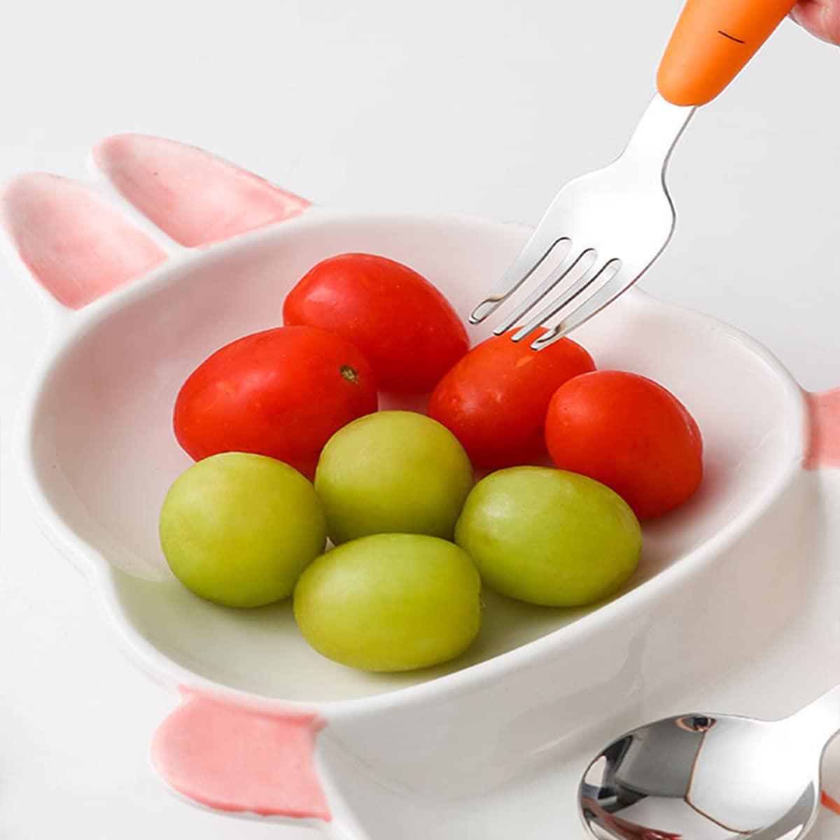 2Pcs Fourchette Bebe, Witbicg Cuillere Bebe, Carottes Cuillère Bebe Nourrir Le Bébé, Augmenter l'Appétit, l'Enthousiasme Et Le Plaisir De Manger, Recommandé Pour Les Enfants Après 18 Mois