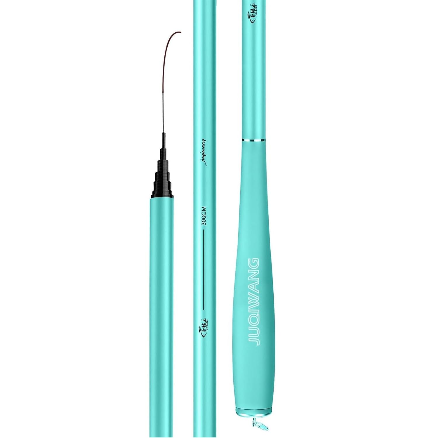 Canna da Pesca telescopica in Fibra di Carbonio da 1,5 m a 3.0 m Canna da Pesca Portatile e maneggevole, Adatta per Laghi, bacini Artificiali, fiumi e stagni(Blue,2.4m)