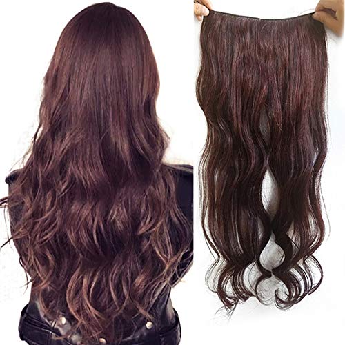 Wavy Micro Hair Extensions Real Human Hair RemeeHi Hidden Micro Invisible Wire Hair Pieces for Women 80g, 24 Inches 60# Platinum Blonde