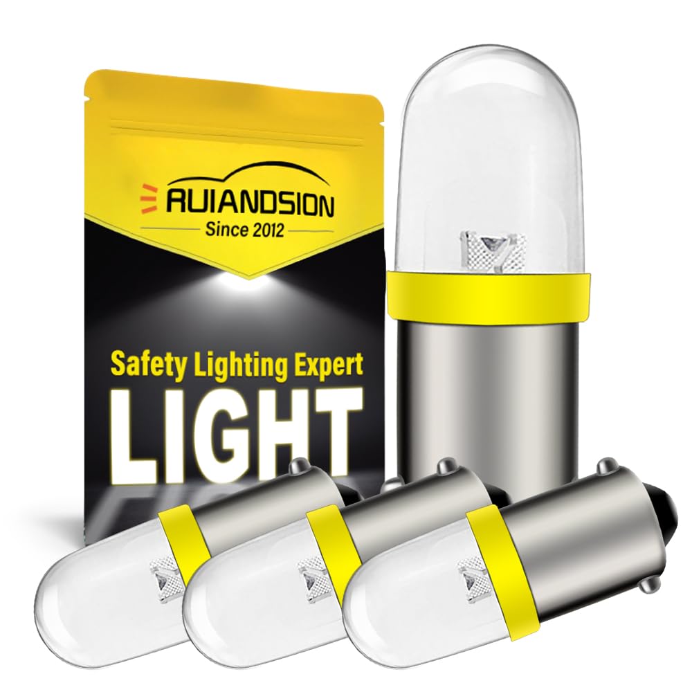 Ruiandsion BA9S LED Bulb 120V AC/DC Miniature Bayonet 9mm BA9s Base LED Replacement Bulb for Indicator Pilot Light,Yellow (Pack of 4) โ image 1