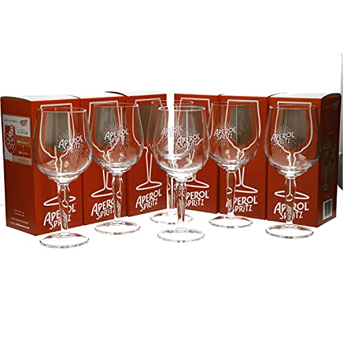 APEROL Spritz Lot de 6 verres à cocktail en verre à pied 51 cl