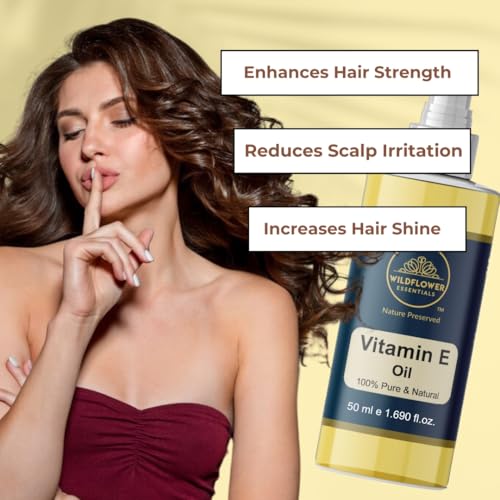 Image of Vitamin E Oil 50ml Cold Pressed 100% Pure & Natural For Face, Hair, Skin, Body