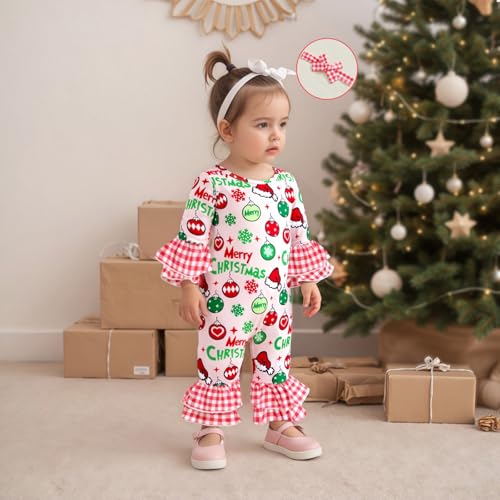 My First Christmas Baby Girl Outfit Newborn Merry Christmas Onesie Santa Hat Romper Jumpsuit Infant Xmas Clothes2