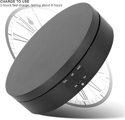 Miniatura 5 de CUYT Producto Pantalla giratoria, 3 engranajes negro RL bidireccional micro USB 5V espejo giratorio soporte de exhibición giratorio 52.9 lbs