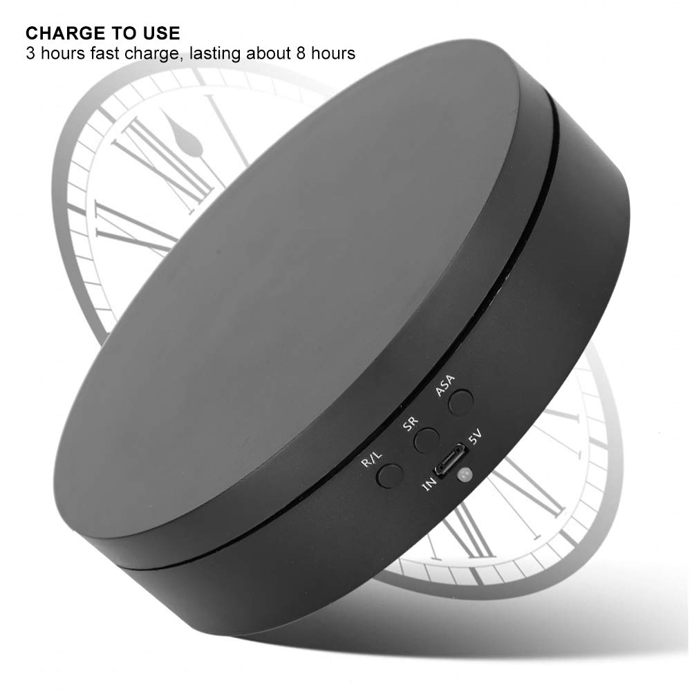 Piattaforma girevole elettrica a 360 gradi, cuscinetto di carico 2-4KG 3 marce Piattaforma girevole girevole bidirezionale Espositore Piattaforma girevole automatica perfetta per telefono gioielli