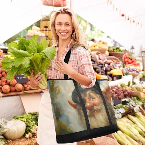 Gnome St Large Insulated Tote Bag for Grocery Shopping Reusable Tote Bags for Women Men, Cooler Bag with Zippered Top & Handles for Beach Picnic Travel2