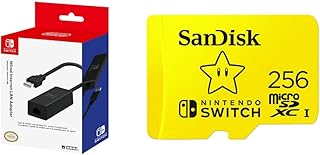 Hori Wired Internet LAN Adapter for Nintendo Switch & SanDisk 256GB MicroSDXC UHS-I Memory Card for Nintendo Switch - SDSQXAO-256G-GNCZN