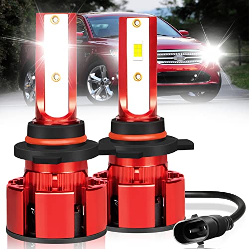 OBNDVU Fit for Ford Taurus 2013-2018 LED Headlight Bulbs, 500% Brightness 9012 Led Headlight Bulbs, 9012 High&Low Dual Beam Kit，6500K White 36000LM, LED Headlights 2 Pcs