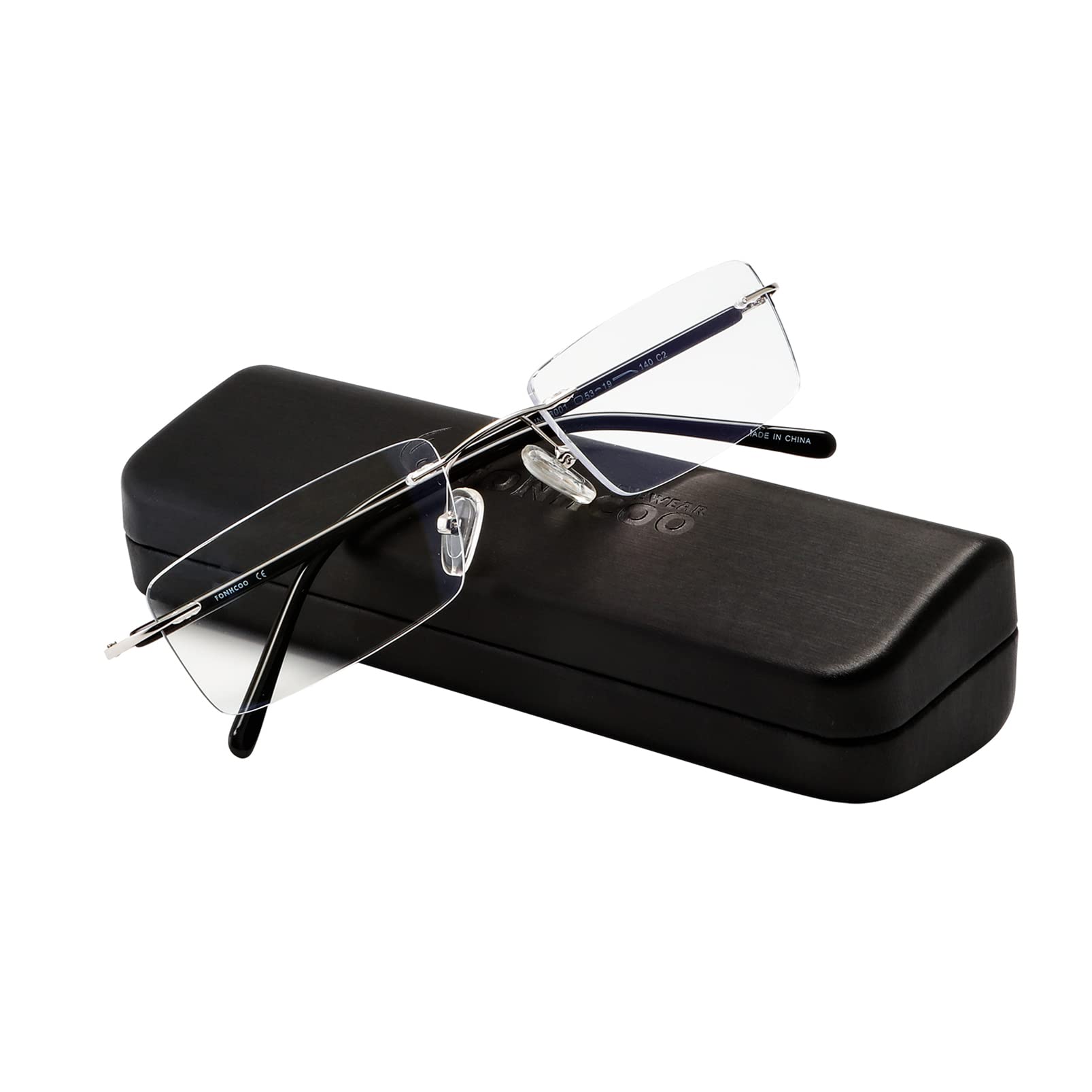 FONHCOO Blue Light Blocking Reading Glasses Anti Blue Ray Unisex Lightweight Rimless Frameless Computer Glasses
