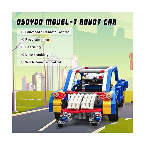 OSOYOO Model-T Building Block Robot Car Kit for Arduino Stem Educational Robotic Programming Project with App Remote… - Imagen 3