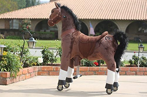 MEDALLION - My Pony Ride On Real Walking Horse for Children 5 to 12 Years Old or Up to 110 Pounds (Color Medium Chocolate Horse) for Boys and Girls