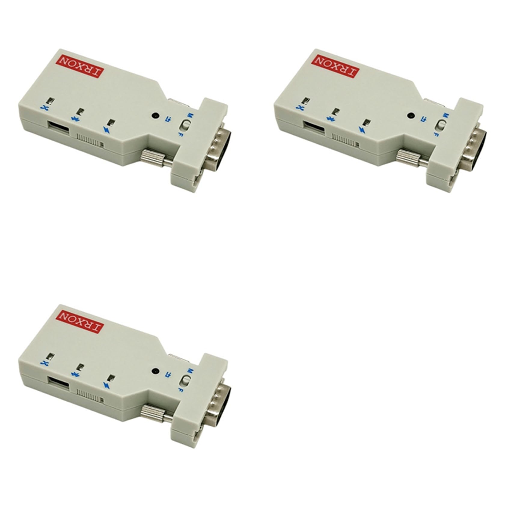3X Adaptador Inalámbrico Bluetooth BT578 V3 RS232 con Conectores Macho y Hembra, Carga USB A Tipo C.