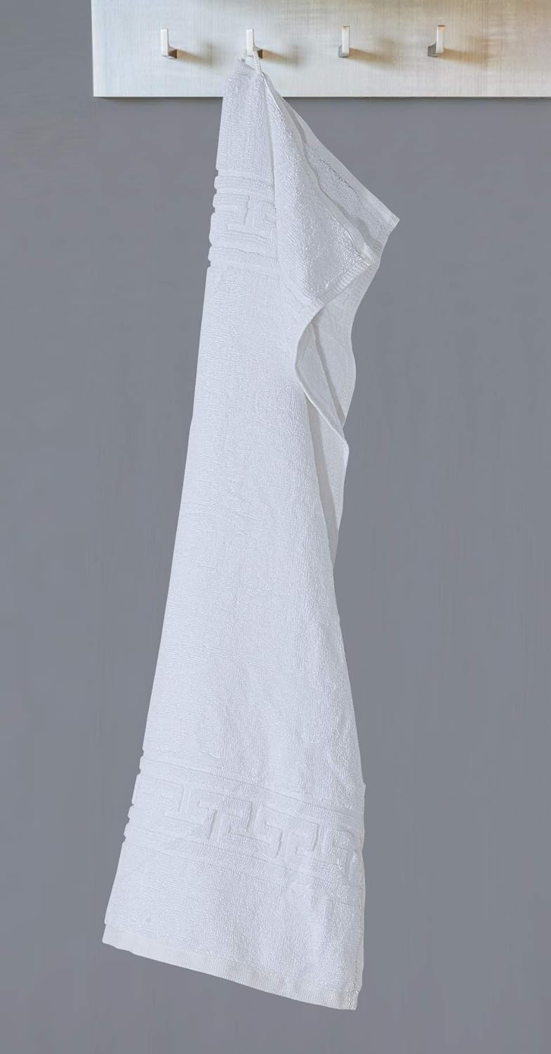 Indus Textiles Teli da bagno grandi x 2-100% cotone egiziano filato ad anello altamente assorbente e morbido, bianco