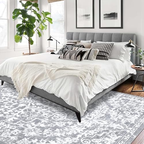 Pauwer Boho Area Rug 5x7 Washable Rugs for Living Room Vintage Non Slip Area Rug Ultra Soft Throw Rugs Carpet for Bedroom Dining Room Dorm