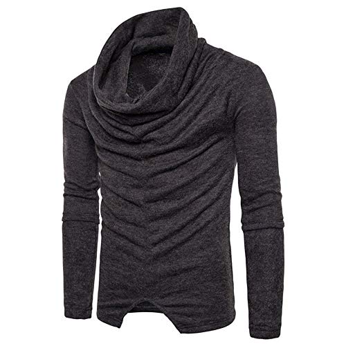 PRJN Jersey de algodón de manga larga para hombre, suéter de punto casual, suéter de punto para hombre, suéter de manga larga, suéter casual de punto para hombre, abrigo de punto holgado, B-gris, XL