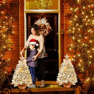 Miniflockedchristmastreewithlights2ftsmalltabletoptreewith24pcsdiydecorationsledlightsforindoorholidaydecor Urban Country Home Decor Mini flocked christmas tree with lights 2ft small tabletop tree with 24pcs diy decorations led lights for indoor holiday decor urban country home decor