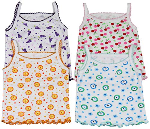 Image of ToBeInStyle Girl's 4 Pack Ruffle Hem Spaghetti Strap Tank Tops