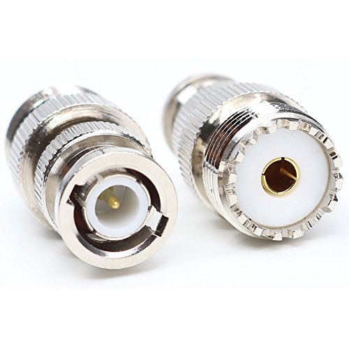Adaptador coaxial BNC macho a UHF hembra, pack 2 unidades miniatura 2
