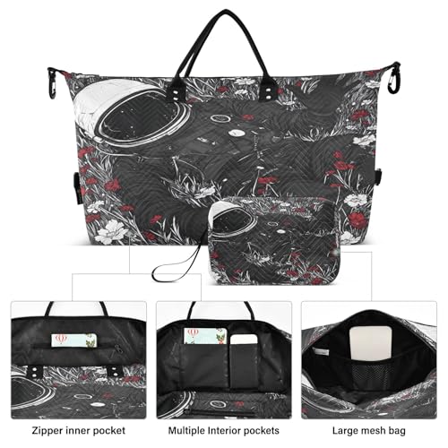Weekender Bags Travel Duffel Gym Bag Astronaut Carry on Overnight Tote Bag with Toiletry Bag for Airplane Travel Trip Gym Yoga2