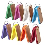 Blank Index Cards Flashcards on Binder Ring, Heavy Weight Note Card Hole-punched (8 Pack, 2.2'x3.5', 400 Count) Colored Cardstock, Study Card, Word Vocabulary Card, Playing Cards, DIY Greeting Card