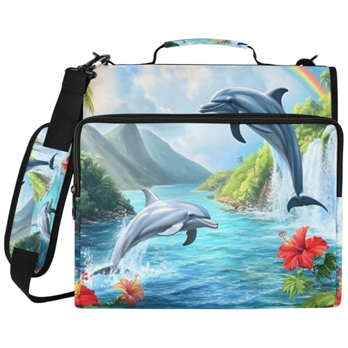 Dolphins ���C���{�[ �E�H�[�^�[�t�H�[�� �o�C���_�[ �I�[�K�i�C�U�[�o�b�O �w�Z��E��p �W�b�p�[�P�[�X 3�����O�t�@�C���z���_�[�ƃm�[�g�p�\�R���X���[�u�t��