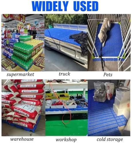 6 Pcs Nestable Plastic Pallets, Ventilated Grating Platforms, Moisture-Proof 2200 Lb/m² Capacity, Ideal for Garage, Supermarket, Basement Storage (11.8" x 11.8")