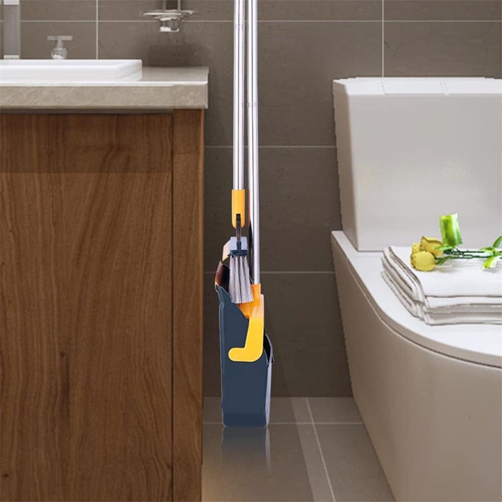 Moderno Escoba Plegable y recogedor con Mango Largo de Acero Inoxidable, Juego Combinado de recogedor Vertical Conveniente