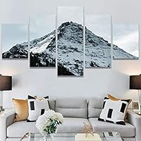 SIGNWIN 5 Panel Canvas Wall Art Dramatic Forest Landscape Living Room Orange Photography Rustic for Home Decorations Ready to Hang - 60