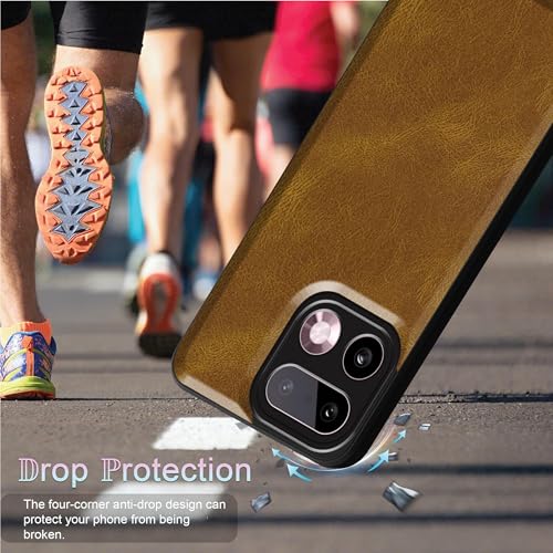 Image of amazon basics Back Cover for Realme 16 Pro Plus 5G | Ultra Slim Soft Rubberised Case | Oil Feel Soft Leather Back | Camera Protection - Tan Brown