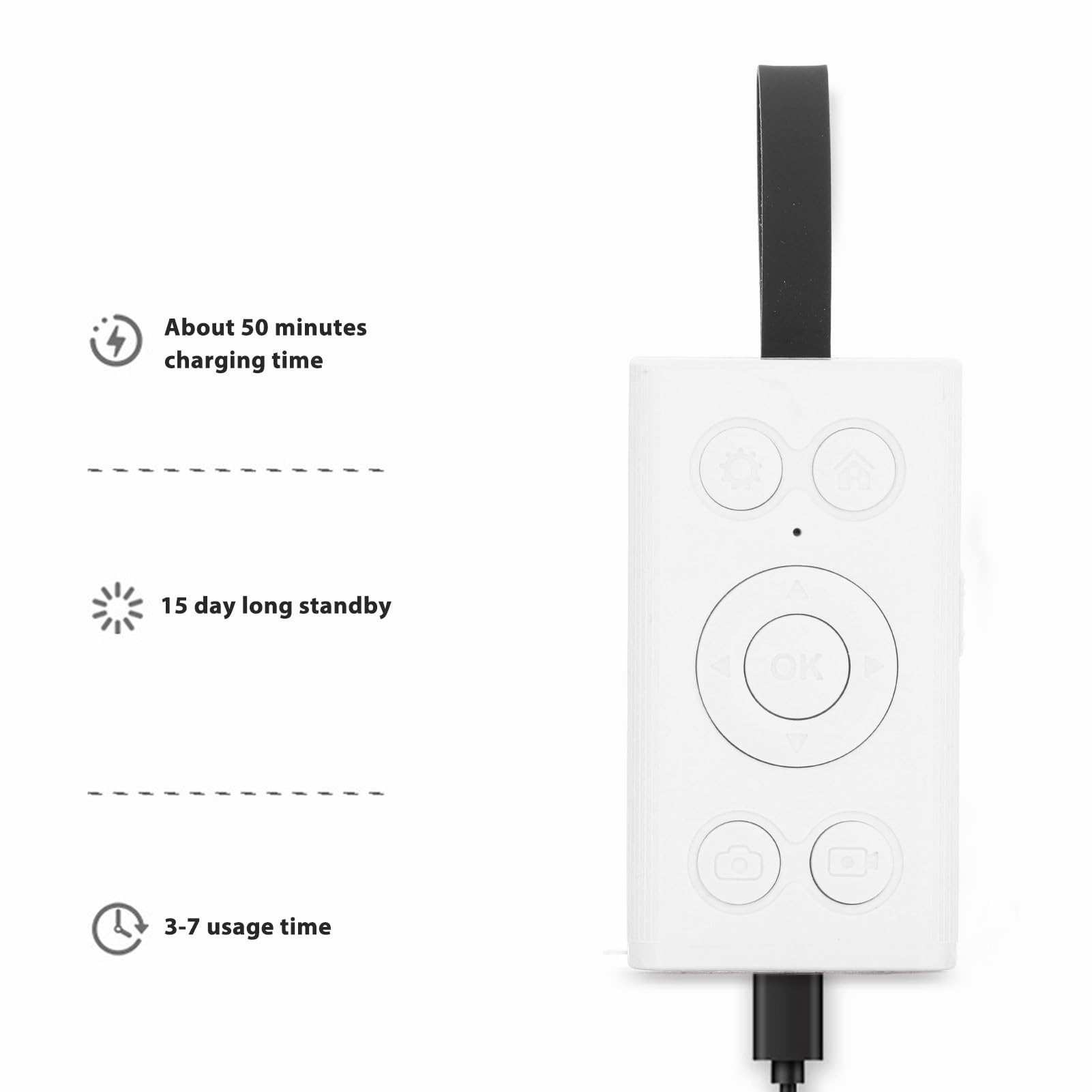 Telecomando Bluetooth Per TikTok E Selfie, Girarrete 2.4GHz Con Pulsanti Multifunzione, Batteria CR2032 150mAh, Compatibile Con Smartphone E Tablet
