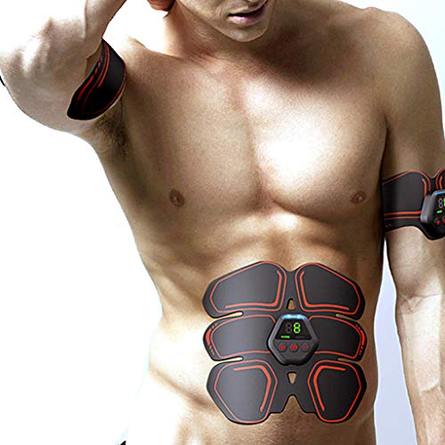 Flameer Estimulador Abdominal USB Recarregável Abs Braço Pernas Shaper Toner Training Belt