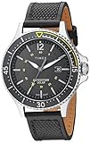 Timex Men's TW4B14900 Expedition Ranger Solar Black/Yellow Accent Leather Strap Watch