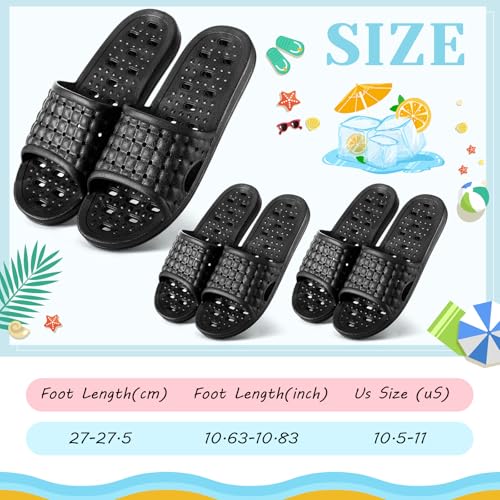 Image of 3 Pairs Shower Shoes for Women Men Quick Dry Non-slip Bathroom Shower Slipper Pool Sandal for Living Room Gym Beach