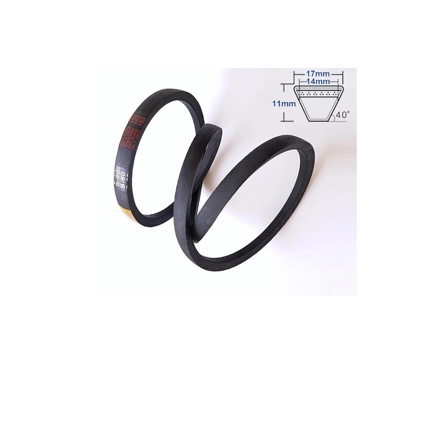 Cinghia trapezoidale in gomma tipo B, cinghia trasportatrice for trasmissione di potenza 1.032-1.448 mm pezzo(Li 1168mm)