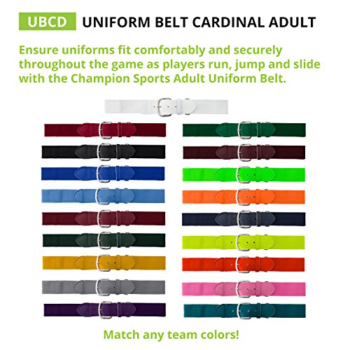 Image of Champion Sports Baseball & Softball Belt - Stretch Fit Uniform Belt for Youth & Adult Players, Multiple Colors