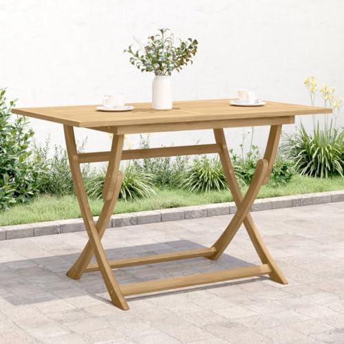 Mesa de jardín plegable de madera rectangular 120x70x75 cm 2