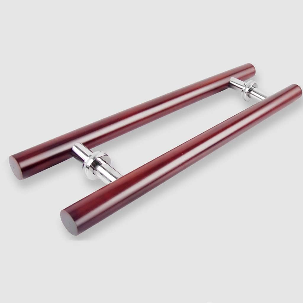 Door Handle Commercial Solid Wood Tube Push-Pull Door Handle/Glass Door Handle/Sauna Door Handle - Wine Red,3 Lengths