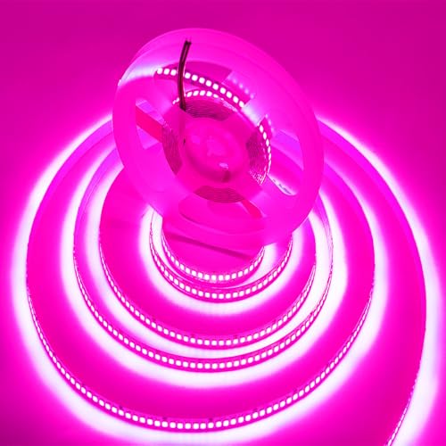 Image of LED Strip Lights,AC110-130V Dimmable 10000LM 16.4ft /5m SMD 2835 600 LEDs Waterproof IP44 LED Lights Strip Ribbon, More Brightness Than Low Voltage LED Strip Lights (Pink)