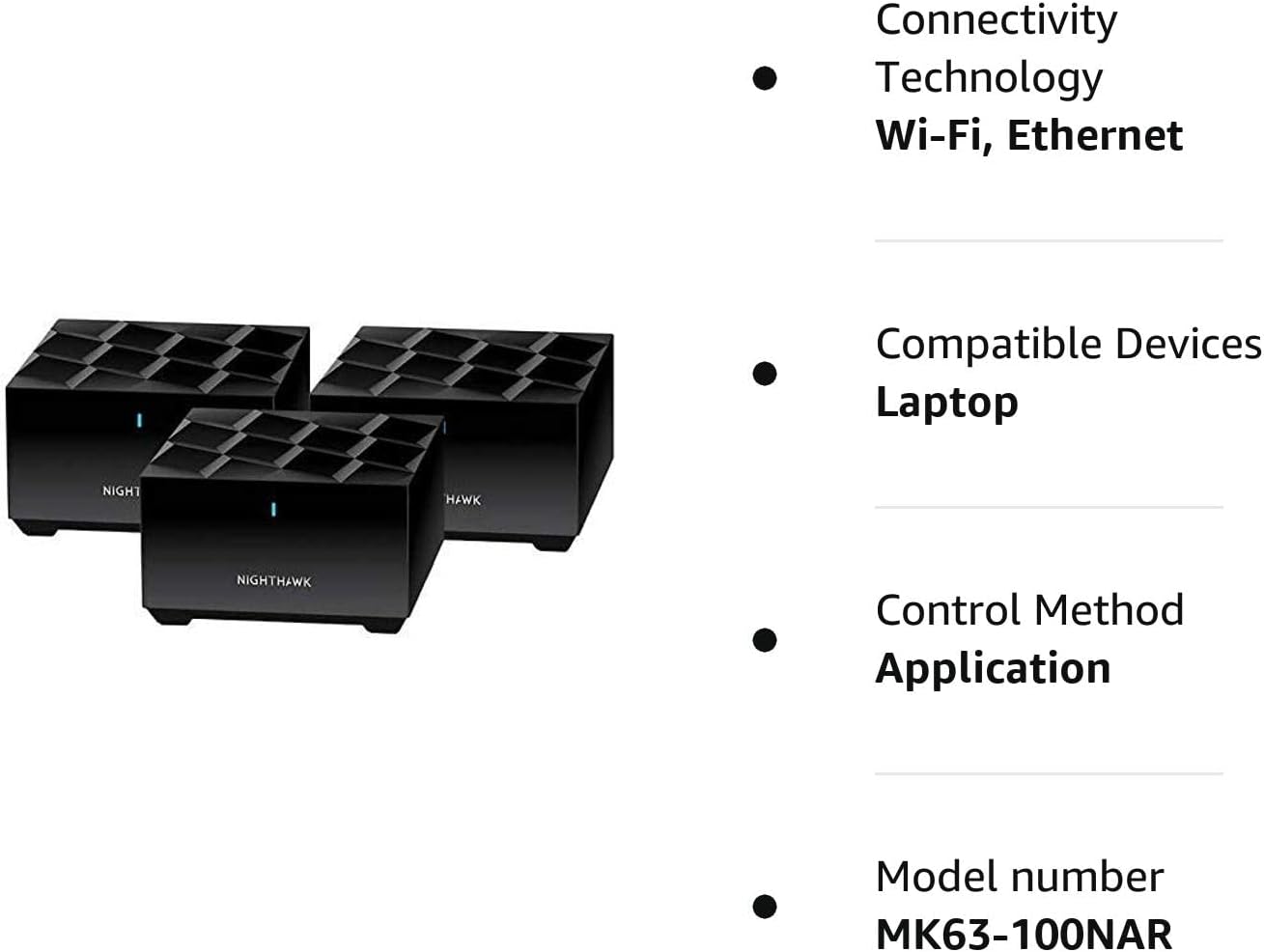 Netgear Nighthawk Whole Home Mesh WiFi 6 System, 3-Pack , BLK (Renewed)