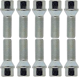 Tracer 10x Radschrauben M12x1,5 45mm - Radbolzen Kegelbund Silber HEX17