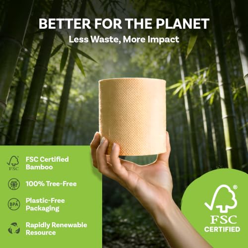 Image of Bamboo Story, Bamboo Toilet Paper Unbleached, 48 Rolls, 3 Ply and 300 Sheets Bamboo Toilet Tissue - FSC Certified, Biodegradable, Chemical Free, Plastic Free, BPA Free, Septic Safe Toilet Paper