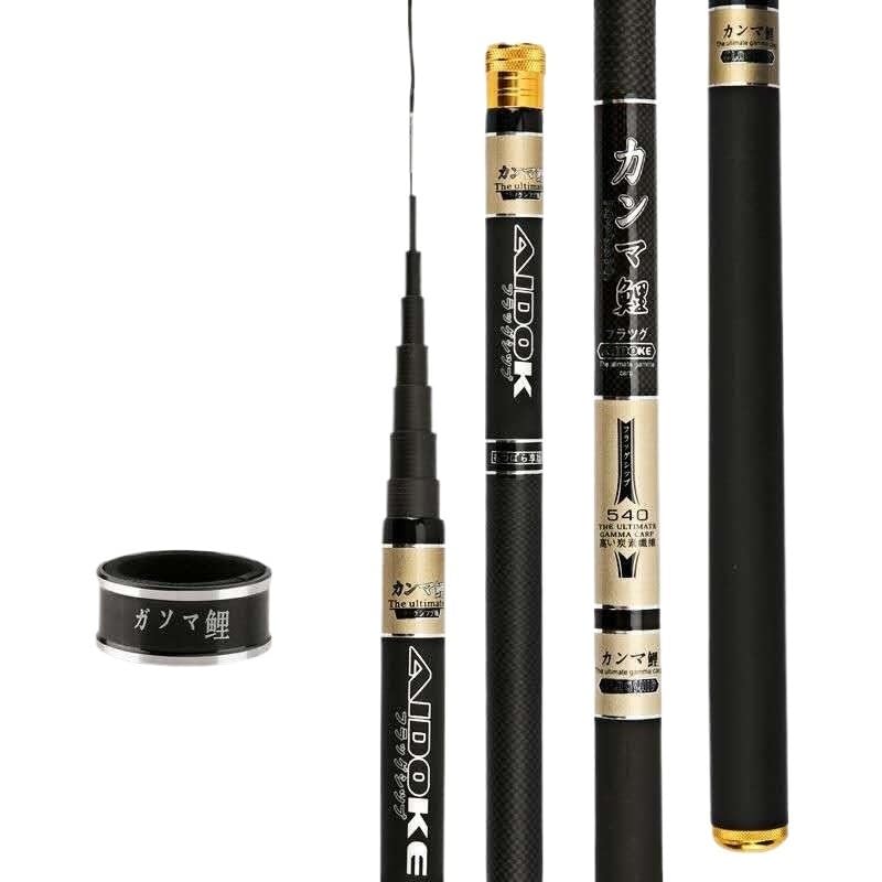 Canna da Pesca a Mano in Fibra di Carbonio Dura Super Leggera | Canne da pesca telescopiche, Alimentatore for canne da flusso, 3,6 m, 4,5 m, 5,4 m, 6,30 m, 7,2 m,