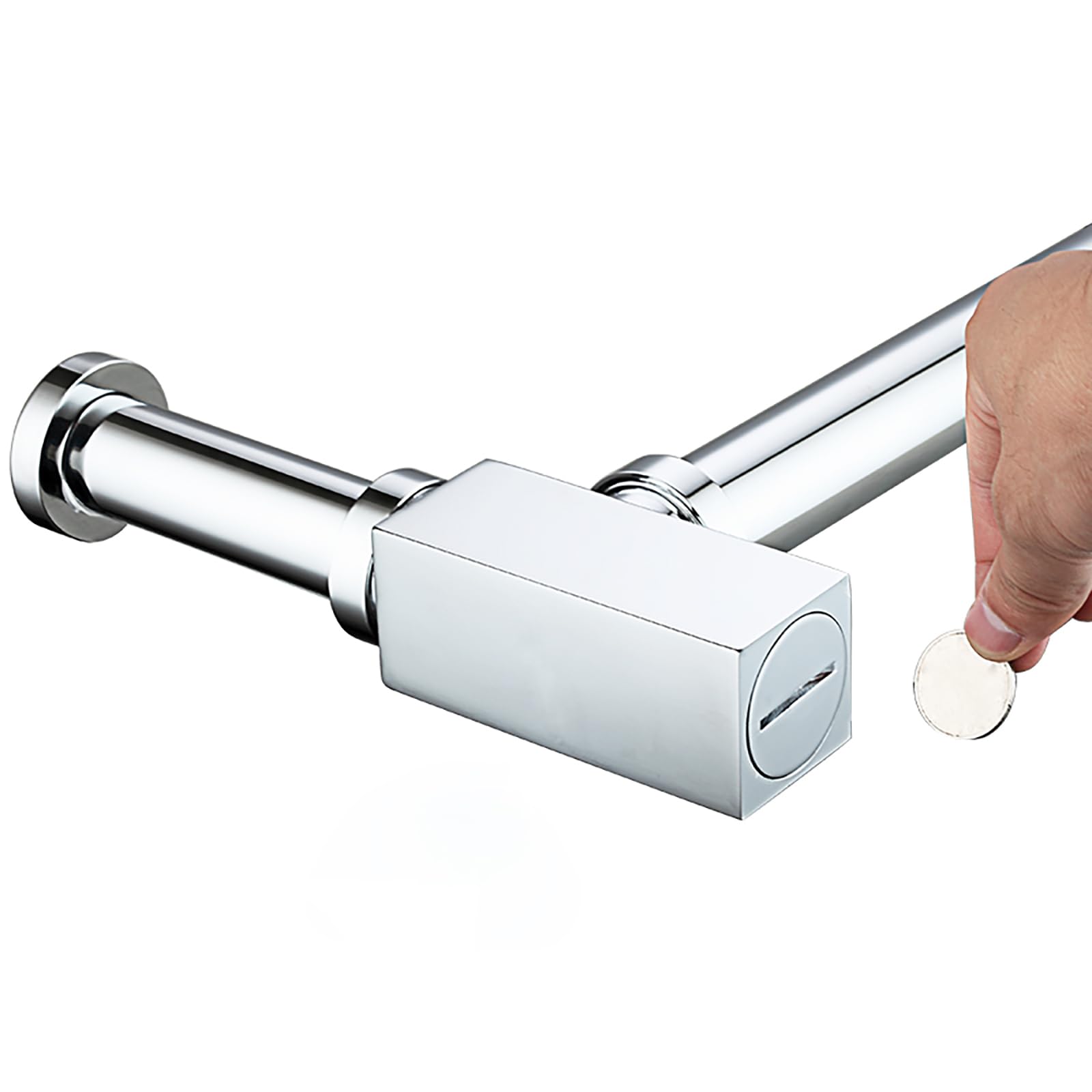 Siphon Waschbecken mit Geruchsverschluss,Höhenverstellbar,Waschbecken Ablaufgarnitur Abflussrohr Waschbecken,Universal Abflussrohr 1 1/4"