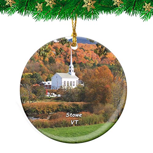 Weekino Stowe Recreation Path Vermont USA Christmas Ornament Travel Souvenir Personalized Christmas Tree Pendant Hanging Decoration