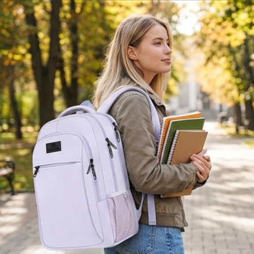 Image of MATEIN Laptop Backpack for Girls, 15.6 Inch College School Backpack for Women with USB Charging Port, Water Resistant Durble Slim Students Bookbag Casual Daypack Travel Computer Nurse Work Bag Gift | Water Resistant Student Bookbag, Travel Computer Nurse Work Bag, Luggage Strap, Anti Theft, Sturdy Comfort, Gift for Teenager
