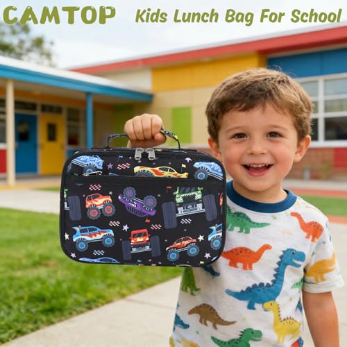 Image of CAMTOP Lunch Box Kids Boys Insulated Lunch Cooler Bag Reusable Lunch Tote Kit for School Travel