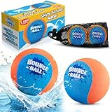 KmmiFF Wasser Sprungball, 2er-Pack Bounce Balls als Outdoor Games am Strand, See and Pool für Kinder 5-12 Jahre (Orange)