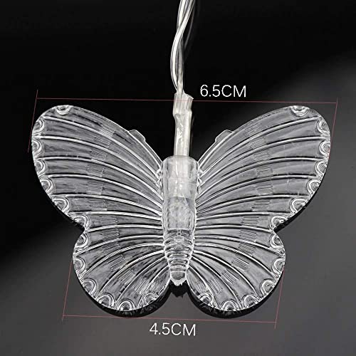 Image of KharidoLive 20 LED Butterfly Decorative Fairy String Lights for Home Decoration (Warm White - Steady Lights, 4 Meter Long, 2 Pin Standard Plug)