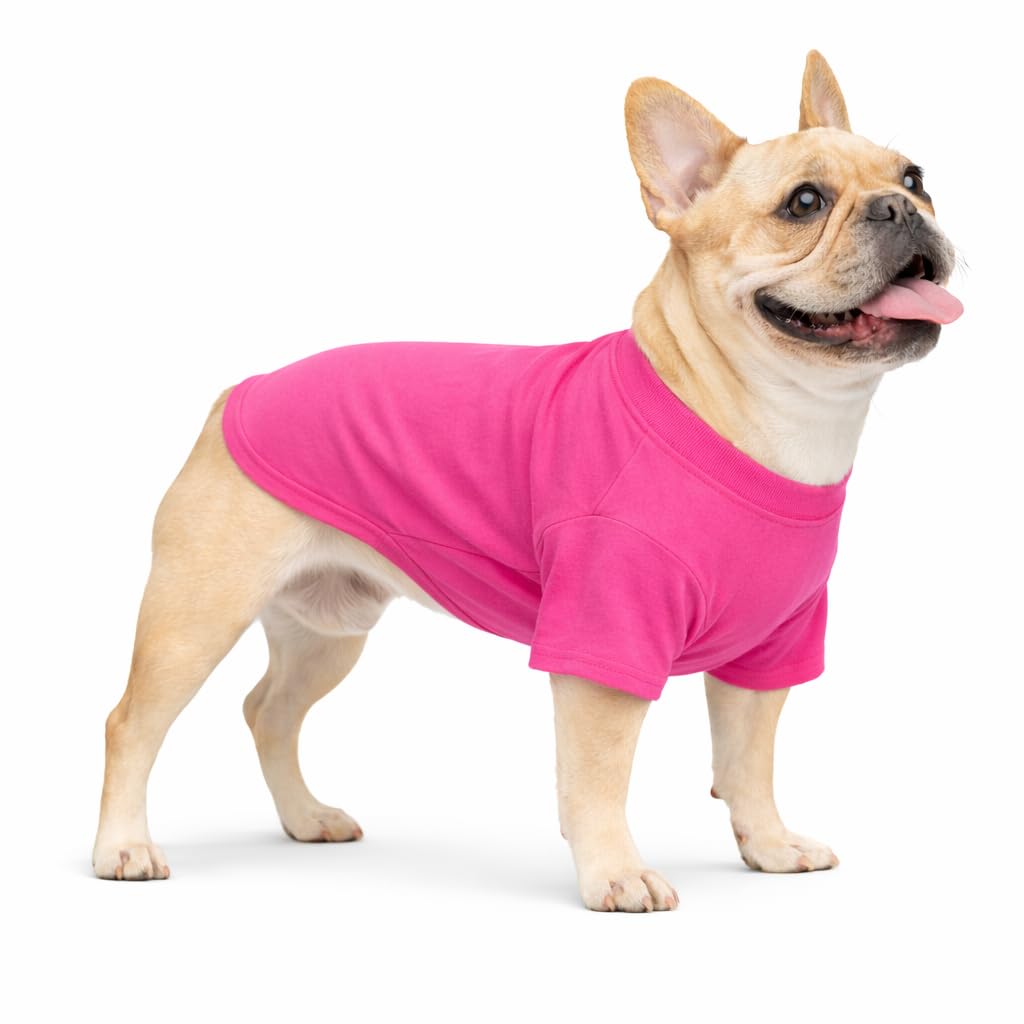 T-shirt Bouledogue en pur coton haut de gamme pour confort optimal rose